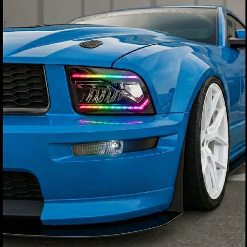 NTXGLOW RGB led headlights (2005 - 2009 Ford Mustang)