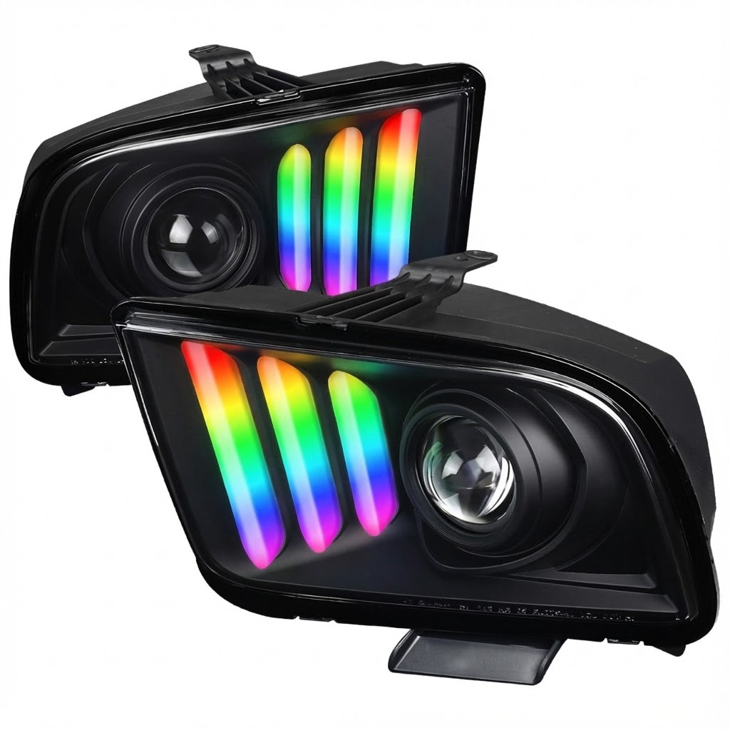 NTXGLOW RGB projector headlights (2005 - 2009 Ford Mustang)