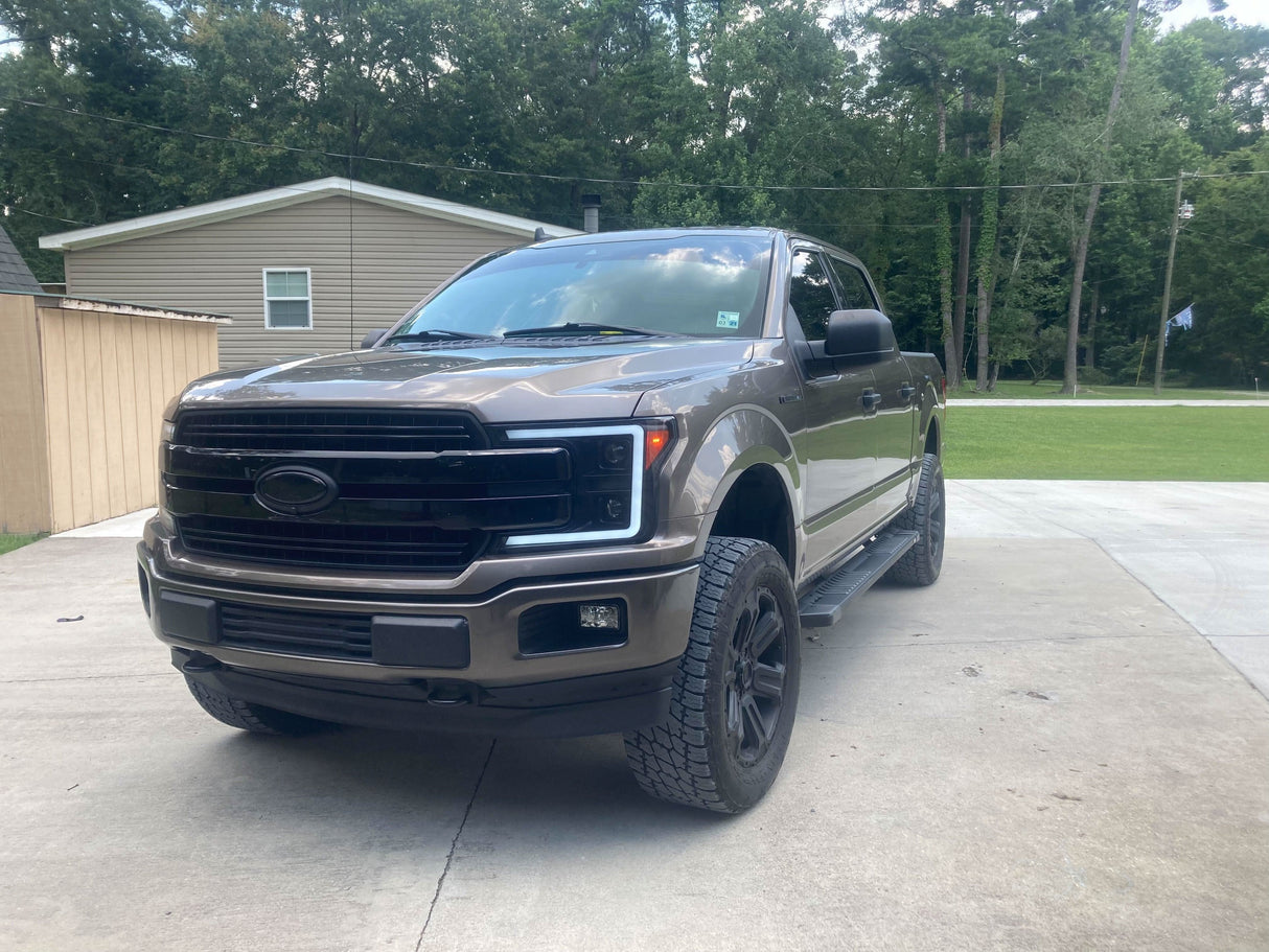 Spec-D Projector Headlights Ford F150 (2018-2019-2020) LED Sequential Switchback - Black / Chrome / Smoke