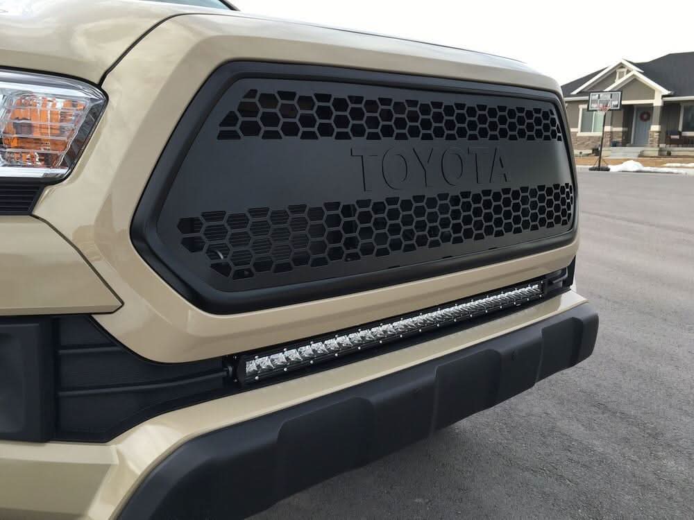 32" Lower Bumper Flush Slim Light Bar Mounting Brackets For 2016-2023 Toyota Tacoma