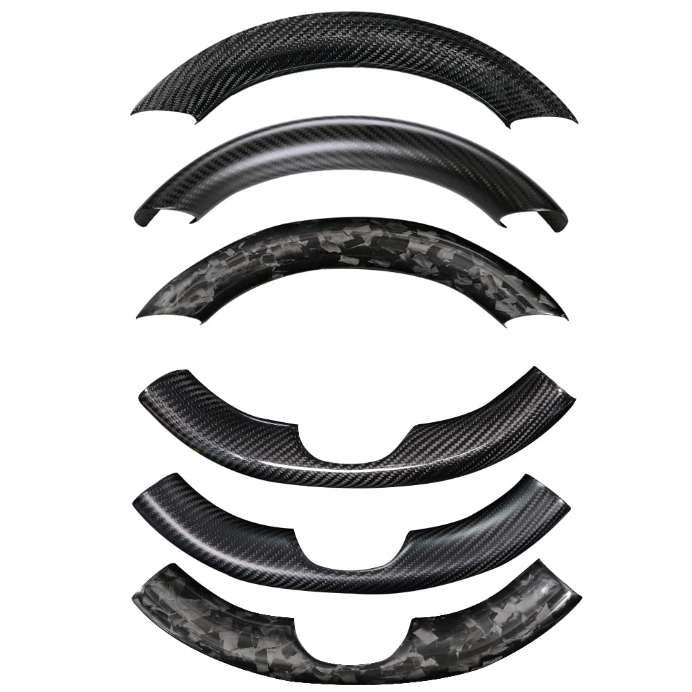 Upper / Lower Cover Steering Wheel Accessories for Tesla Model 3 / Y - Carbon Fiber Interior Mods