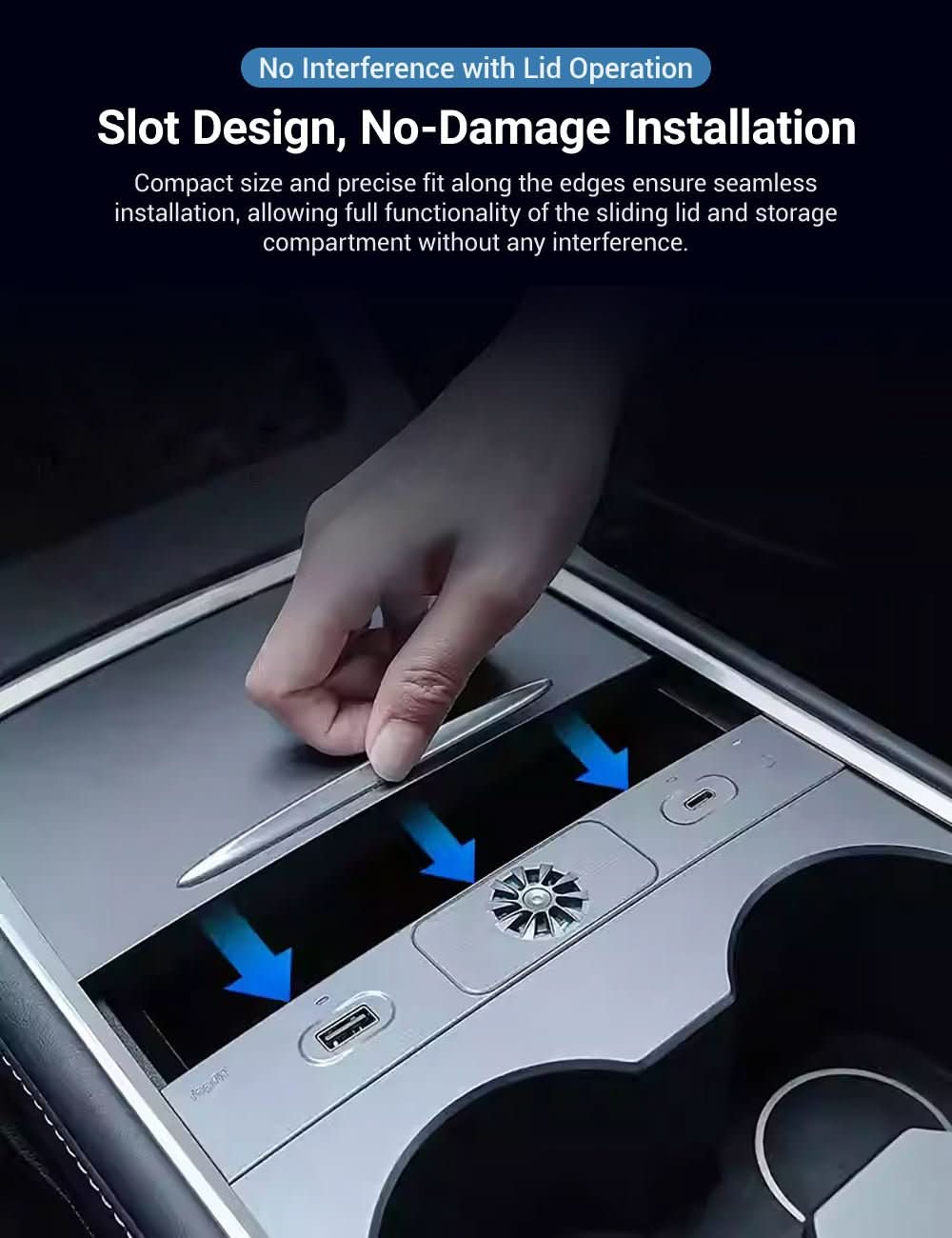 TESERY USB Hub Docking Station With Aromatherapy for Model 3/Y