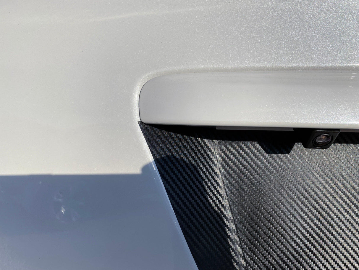 V1 3D Carbon License Plate Panel Black Out Overlays - 2015-2020 Subaru WRX / STI