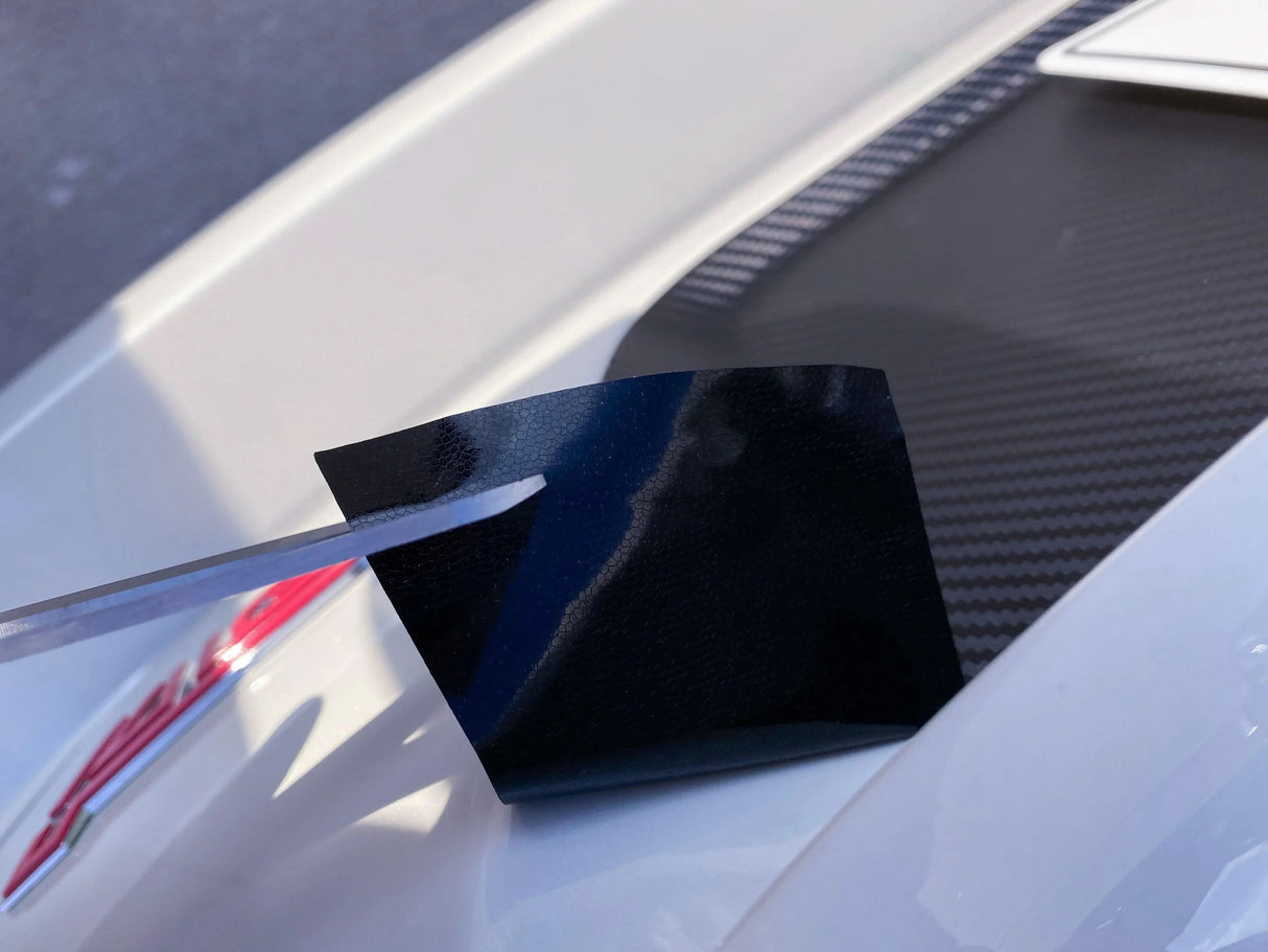 V1 3D Carbon License Plate Panel Black Out Overlays - 2015-2020 Subaru WRX / STI