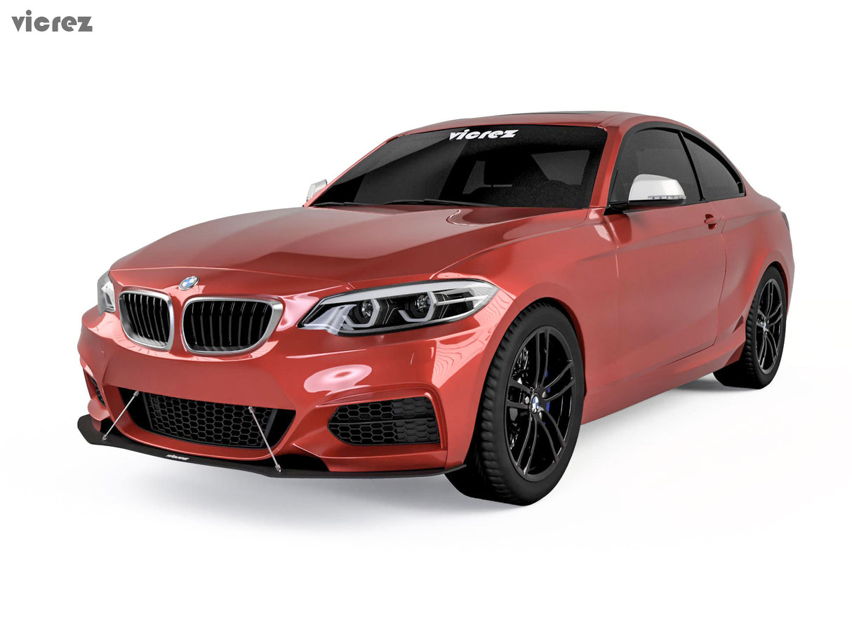 2014-2019 BMW 2 Series VZ Style Front Bumper Splitter - Vicrez