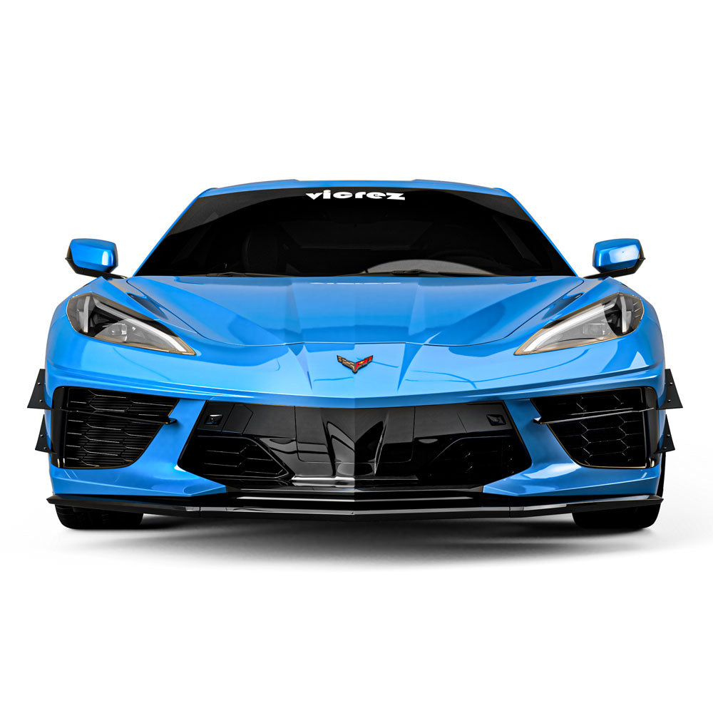 2020-2026 Chevrolet Corvette C8 2VR + 1VR Front Bumper Canards - Vicrez