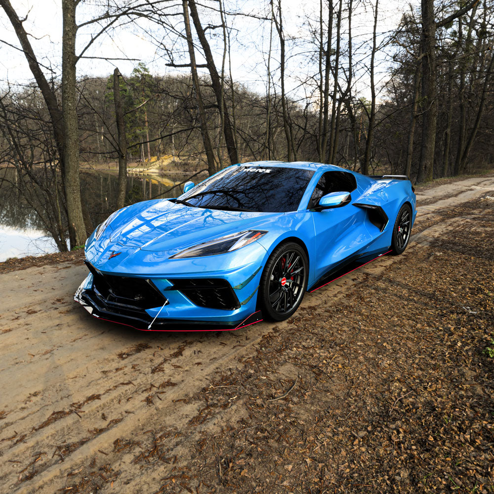 2020-2026 Chevrolet Corvette C8 2VR + 1VR Front Bumper Canards - Vicrez