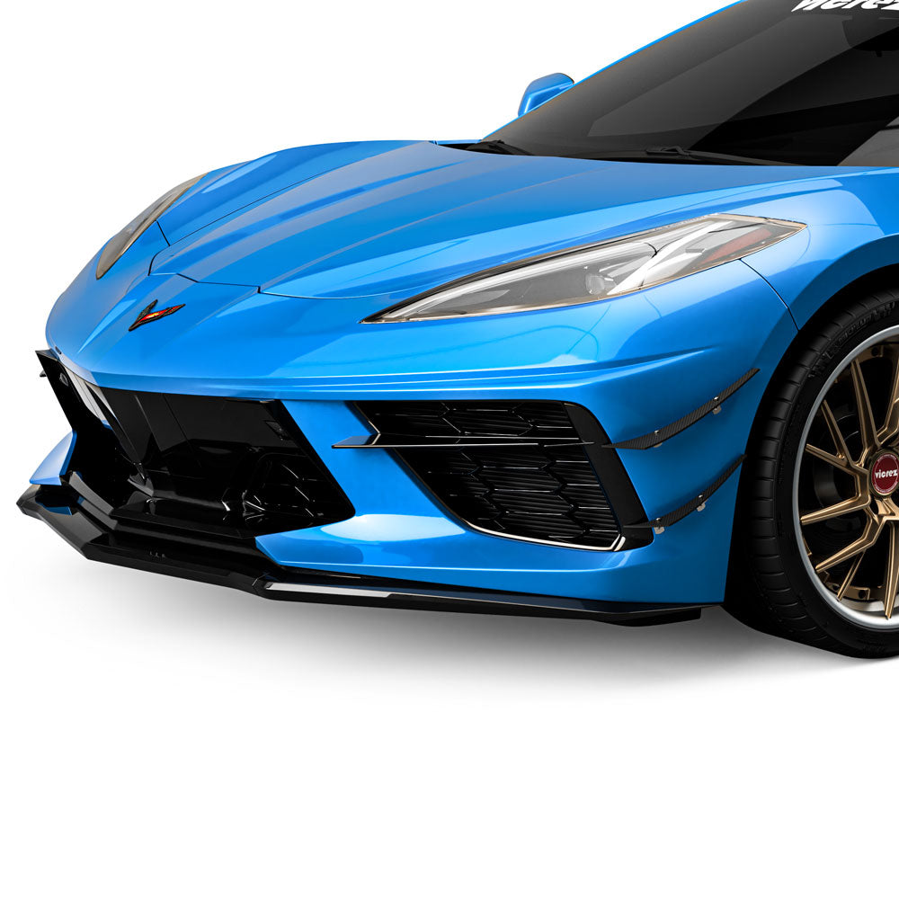 2020-2026 Chevrolet Corvette C8 2VR + 1VR Front Bumper Canards - Vicrez
