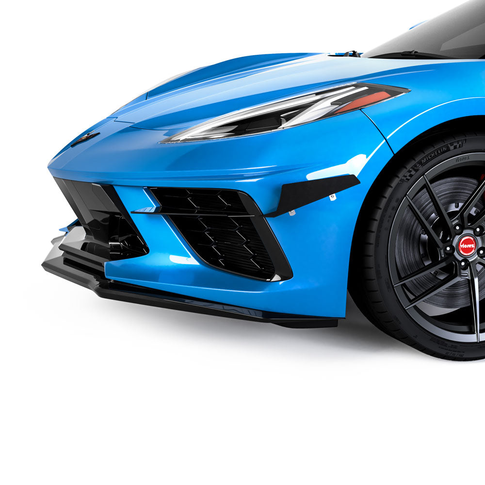 2020-2026 Chevrolet Corvette C8 4VR Style Front Bumper Canards - Vicrez