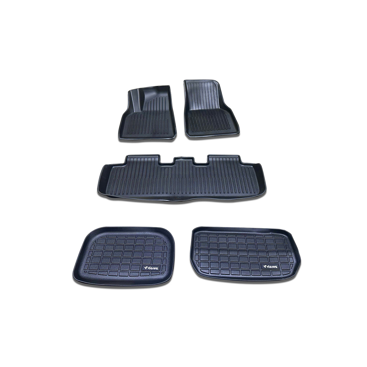 Vicrez All-Weather Front and Rear Floor Mat Liners | Tesla Model Y 2020-2024