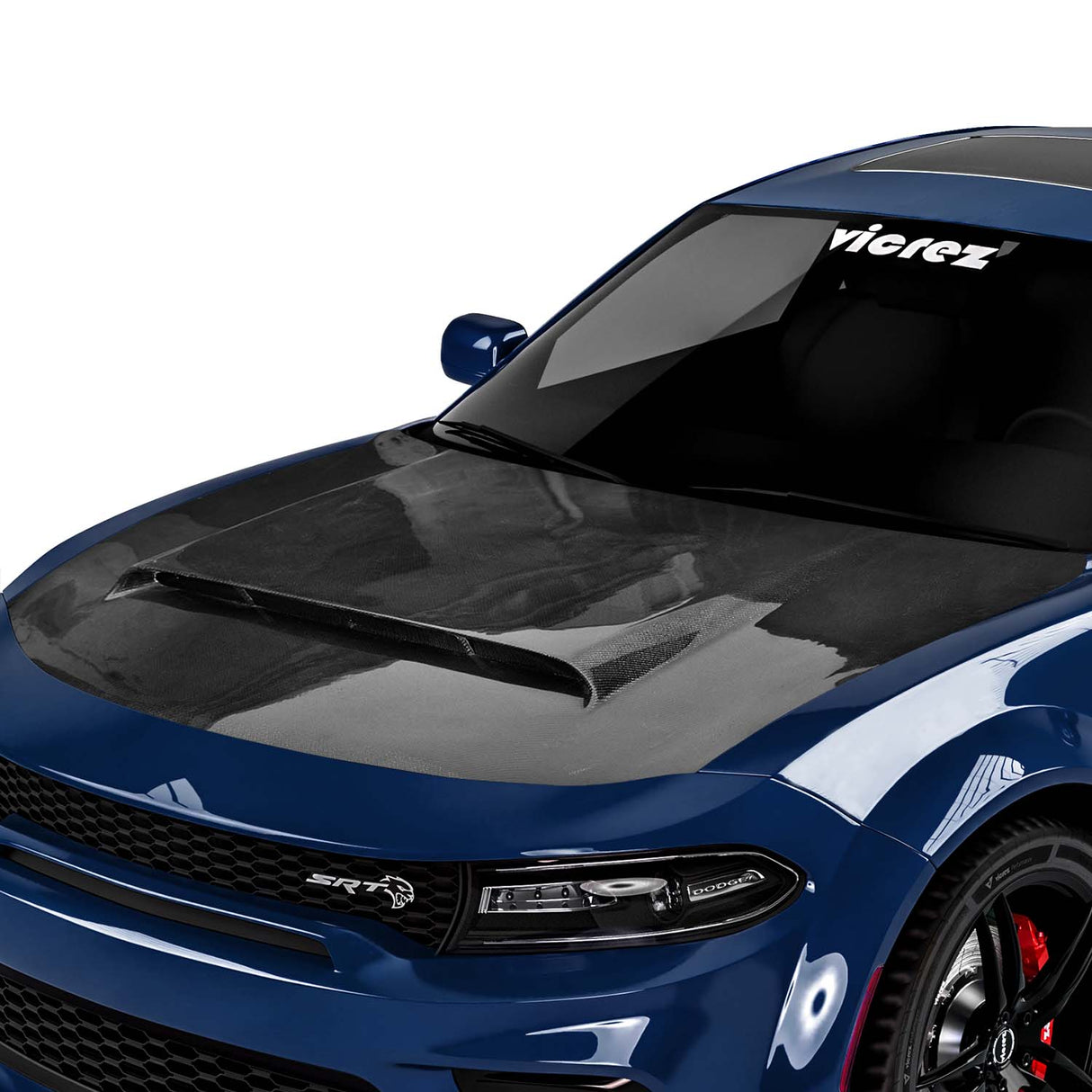 2015-2023 Dodge Charger Demon Style Vented Hood - Vicrez Carbon Fiber