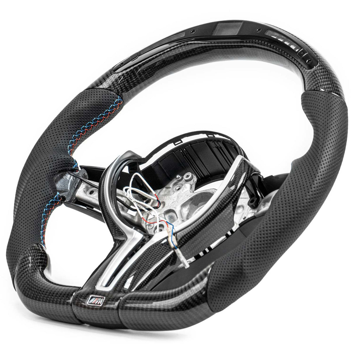 BMW M Performance Style Carbon Fiber Steering Wheel w/ LED - Vicrez