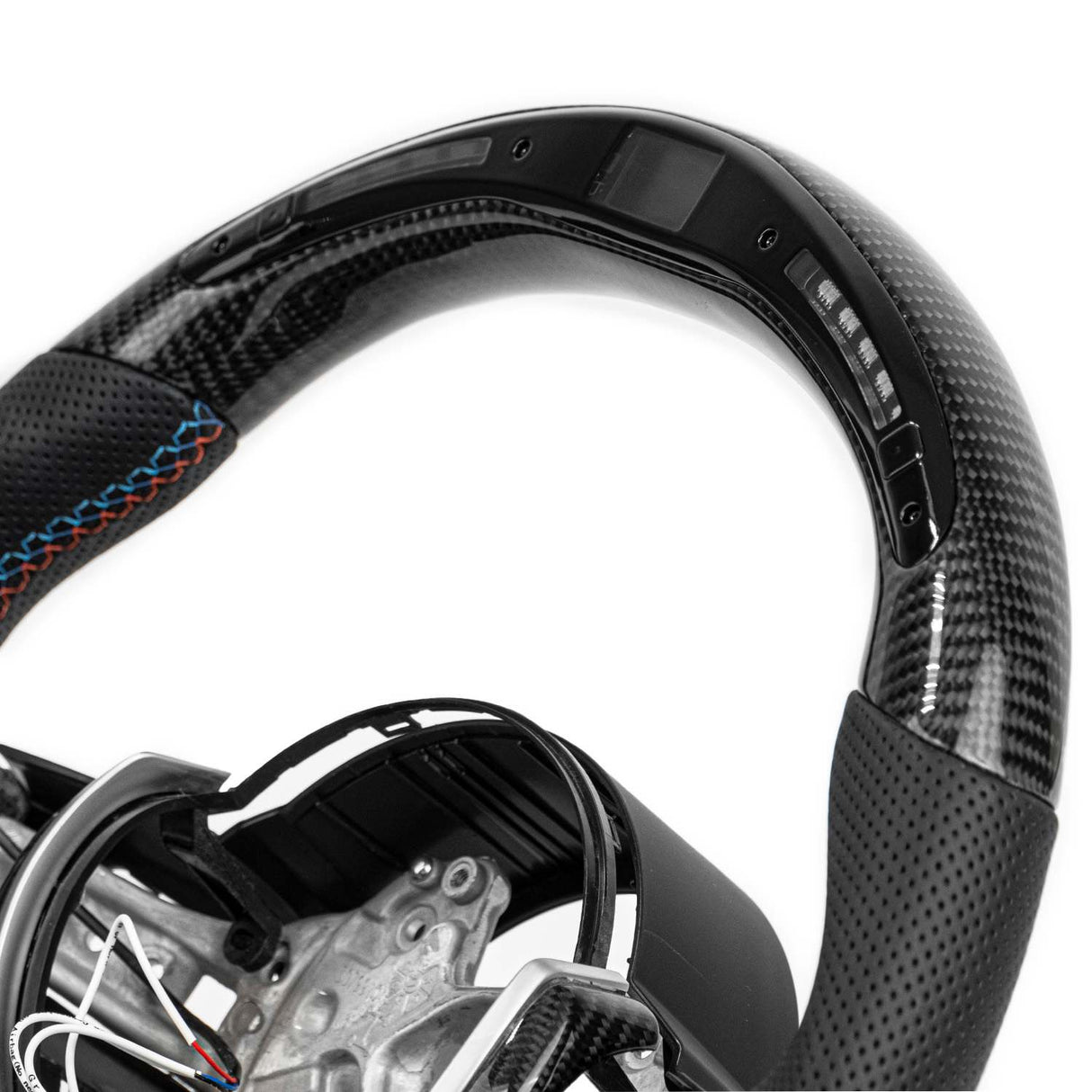BMW M Performance Style Carbon Fiber Steering Wheel w/ LED - Vicrez