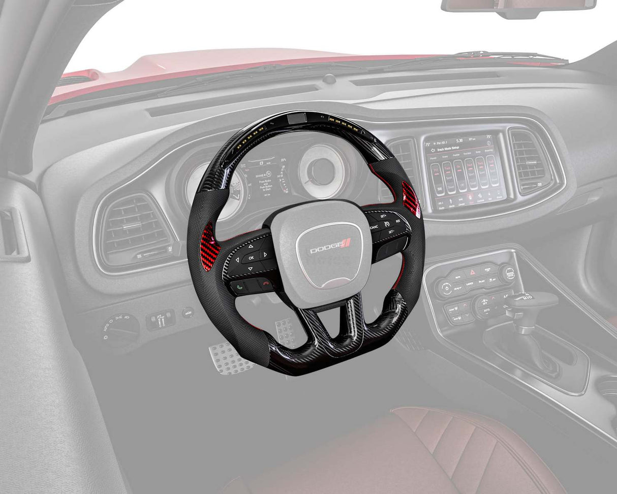 2015-2020 Jeep Grand Cherokee Carbon Fiber Steering Wheel+LED Dash - Vicrez