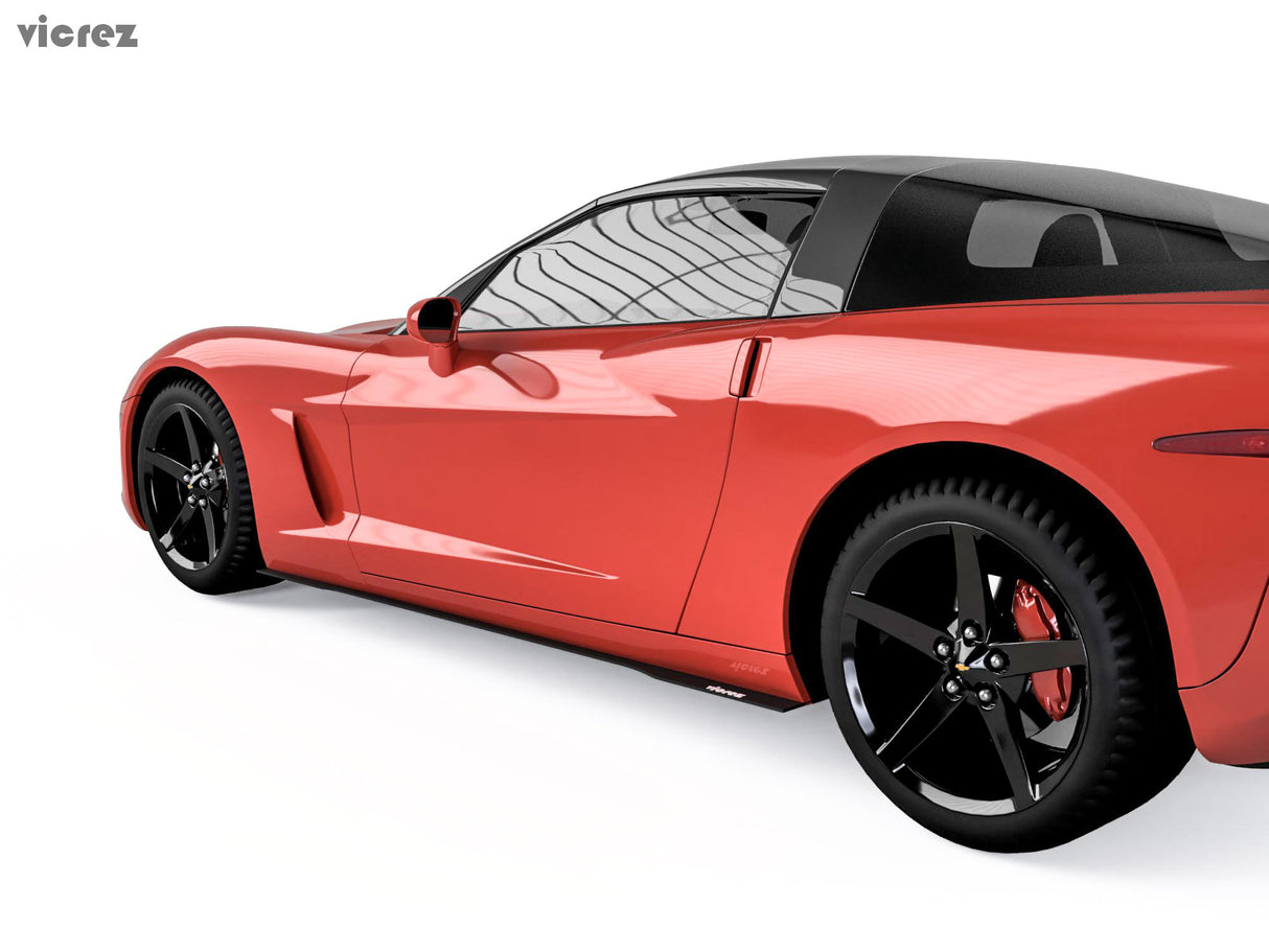 2005-2013 Chevrolet Corvette C6 VZ Style Side Skirt Splitters - Vicrez