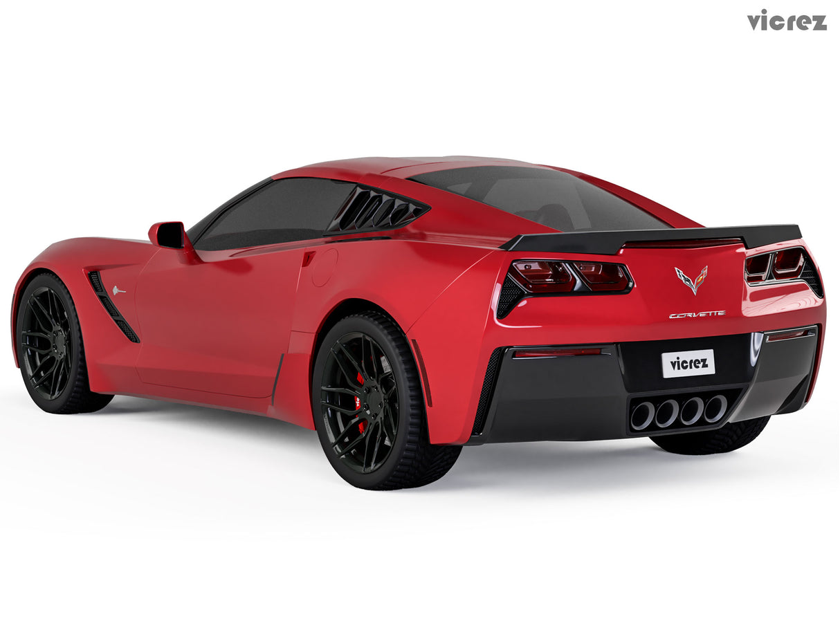 2014-2019 Chevrolet Corvette C7 LV Style Quarter Window Louvers - Vicrez