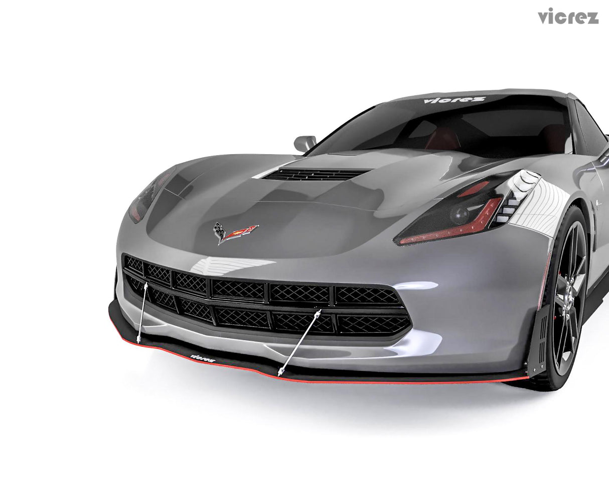 2014-2019 Chevrolet Corvette C7 VZ Style Front Bumper Splitter - Vicrez