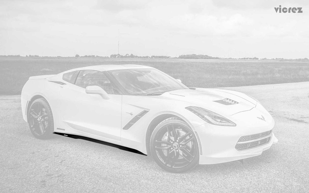 2014-2019 Chevrolet Corvette C7 VZ Style Side Skirt Splitters - Vicrez