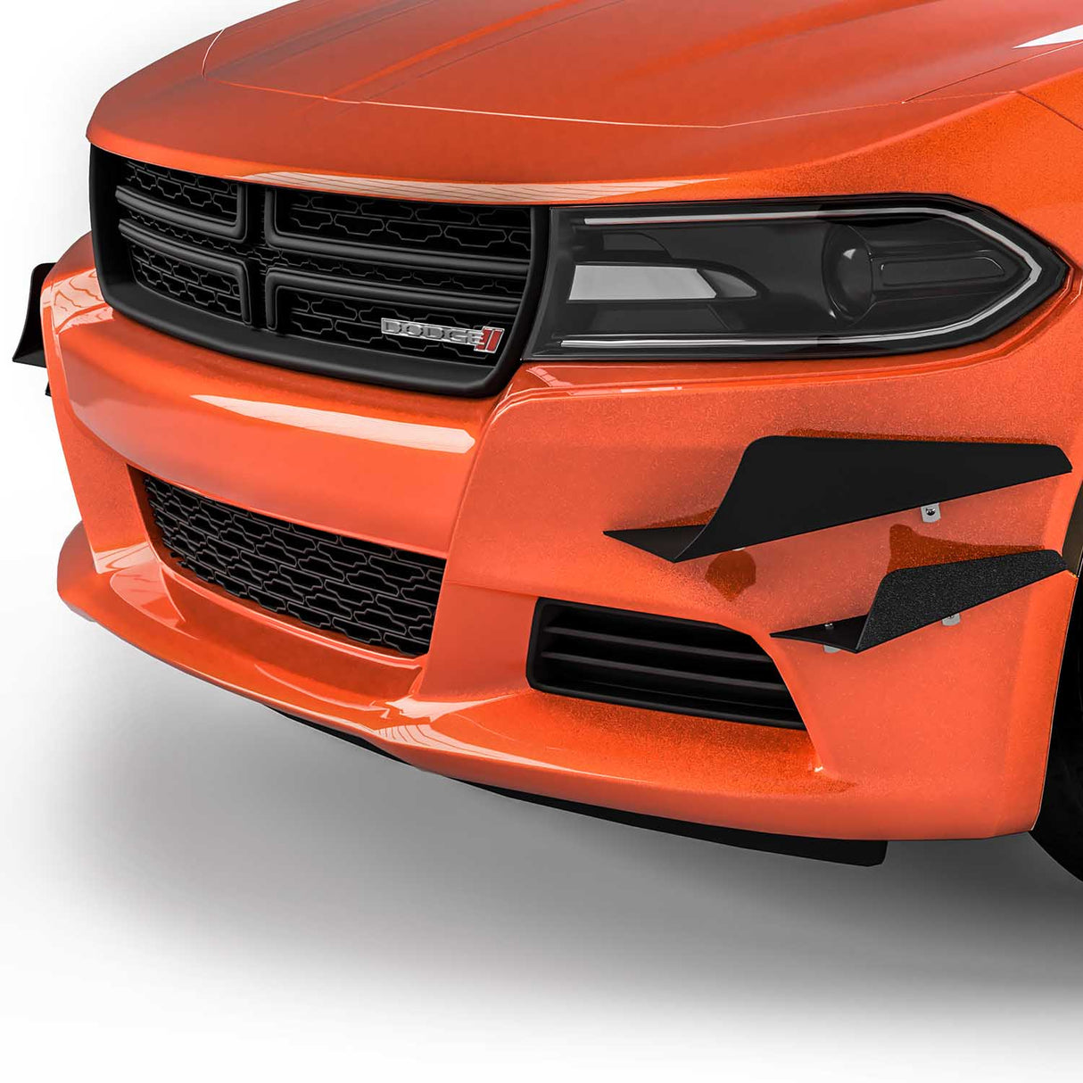 2015-2023 Dodge Charger SXT CR3 + CR2 Style Front Bumper Canards - Vicrez