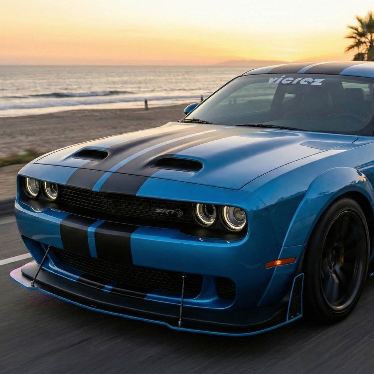 2015-2023 Dodge Challenger VZ Style Front Bumper Splitter - Vicrez