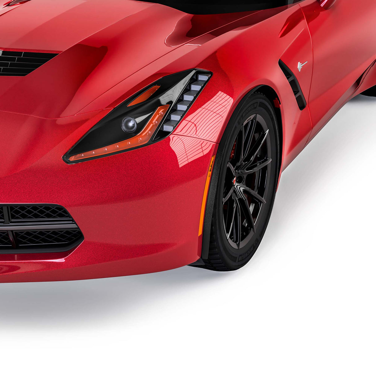 2014-2019 Chevrolet Corvette C7 Front Fender Trim Molding Spats - Vicrez