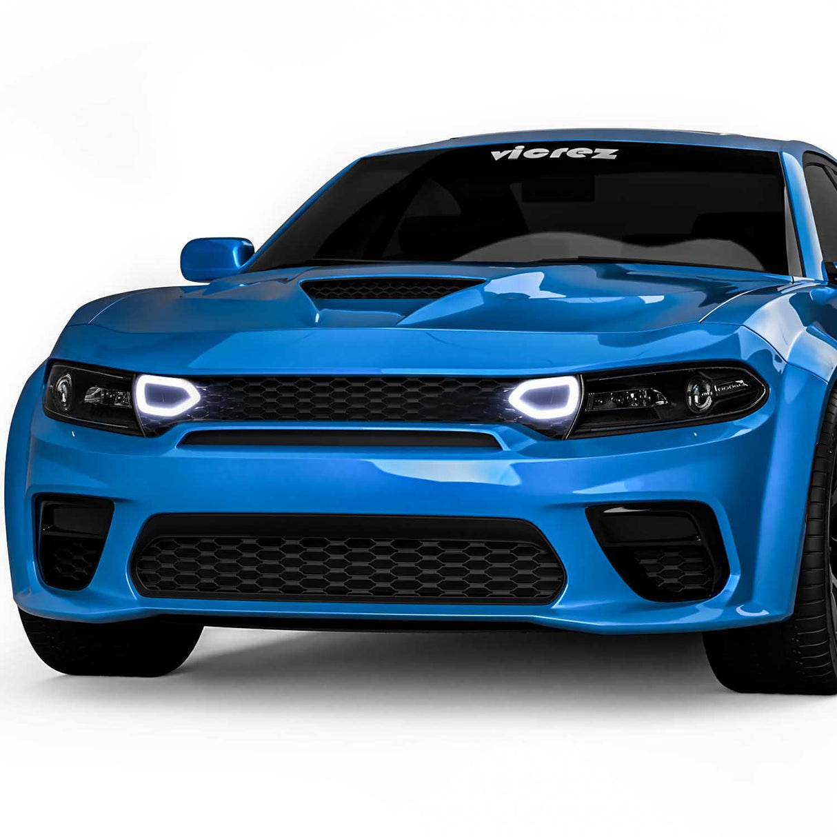 2020-2023 Dodge Charger Widebody Front Grille w/ LED Snorkel Lights - Vicrez
