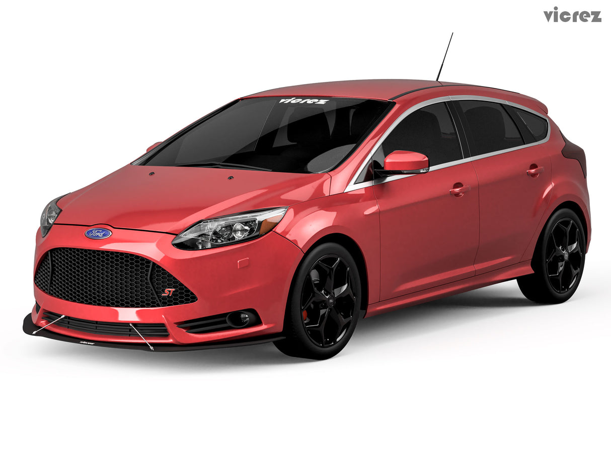 2011-2014 Ford Focus ST V Style Front Splitter - Vicrez
