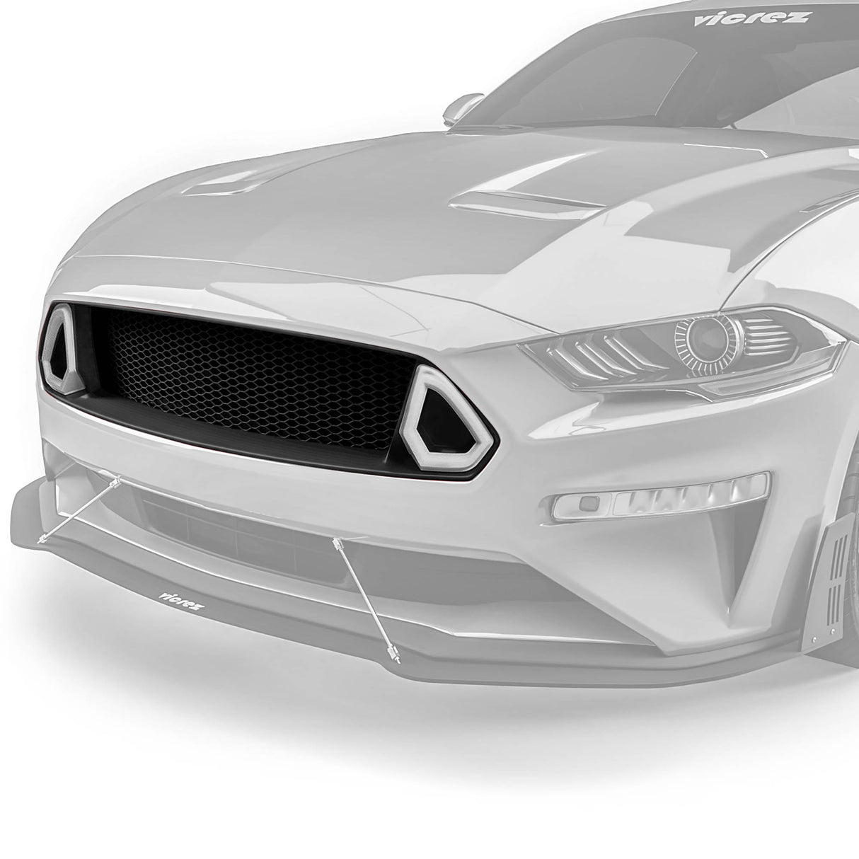 2018-2023 Ford Mustang Front Grille w/ LED Lights - Vicrez