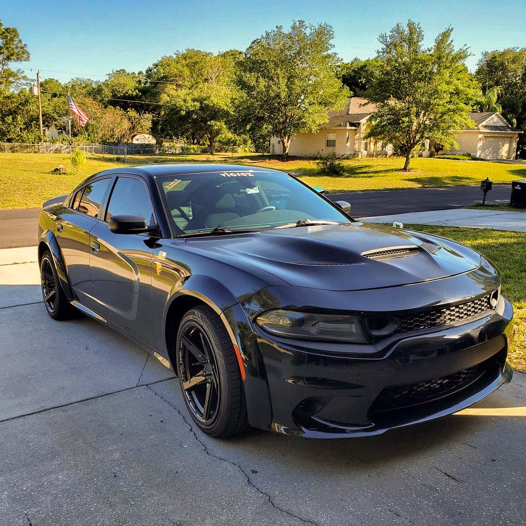 2015-2023 Dodge Charger Hellcat Style Hood w/ Air Vent Scoop - Vicrez