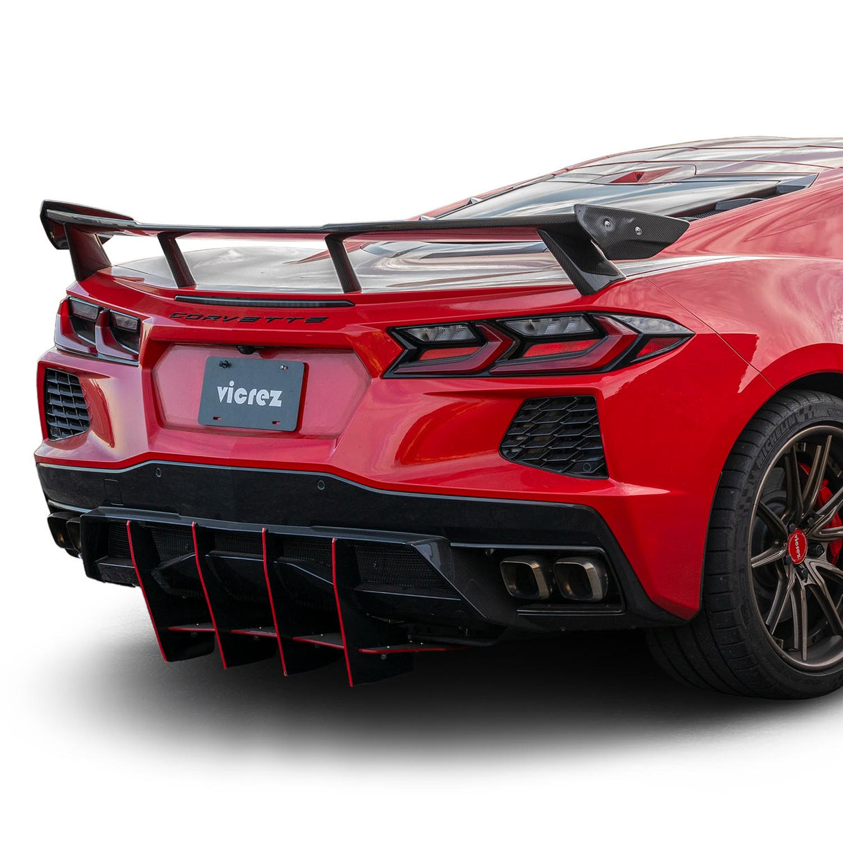 2020-2026 Chevrolet Corvette C8 High Wing Style Rear Spoiler - Vicrez Carbon Fiber