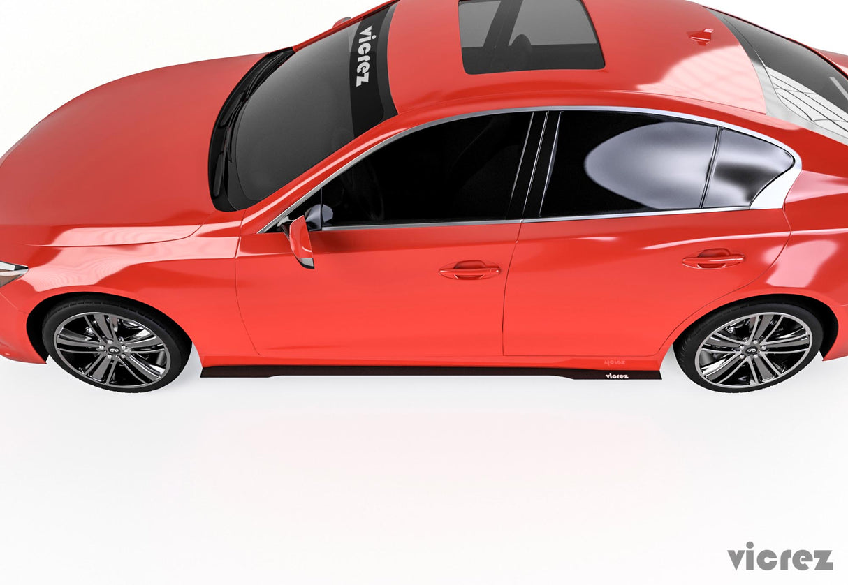 2014-2019 Infiniti Q50 VZ3 Style Side Skirt Splitters - Vicrez