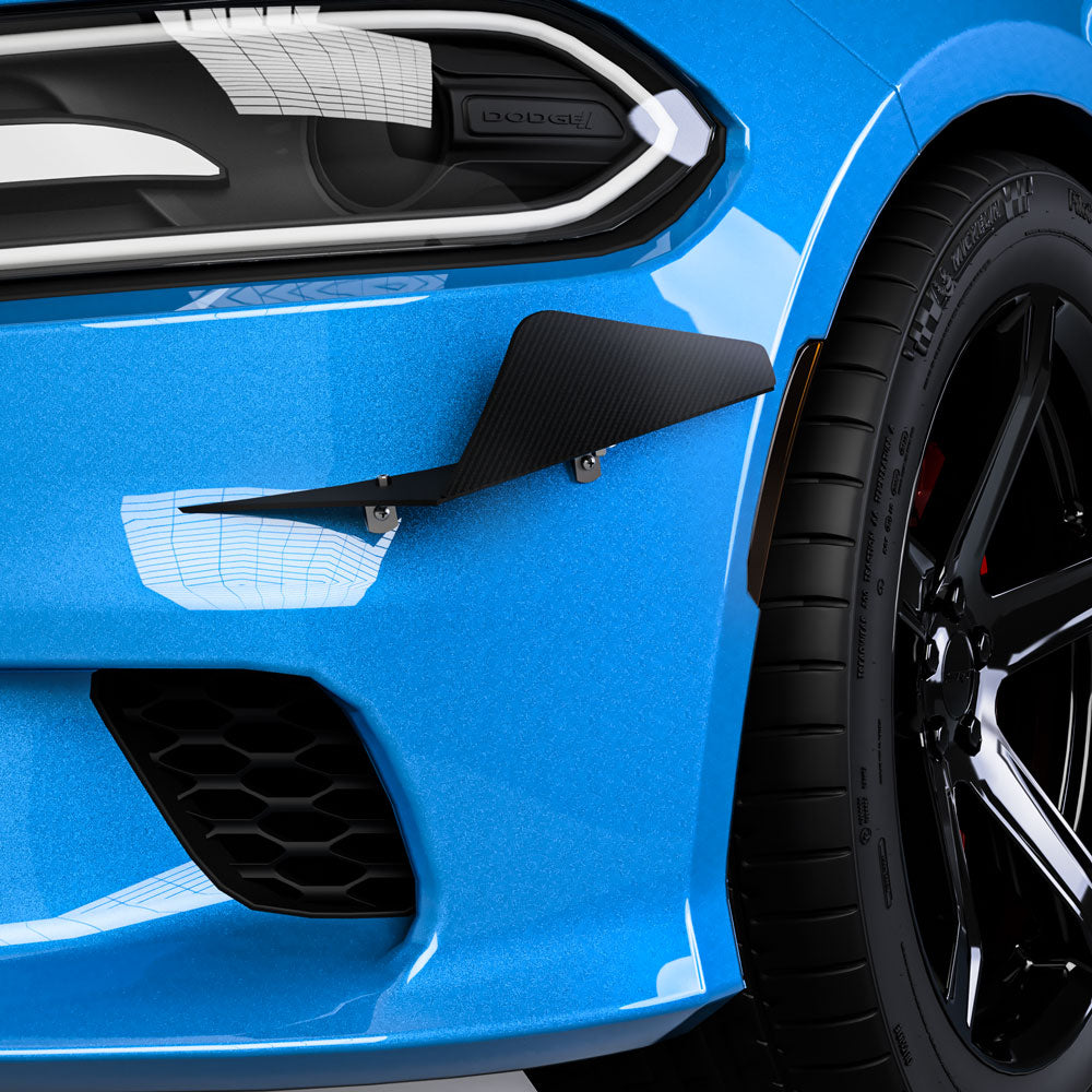 2015-2023 Dodge Charger SRT L2R Style Front Bumper Canards - Vicrez
