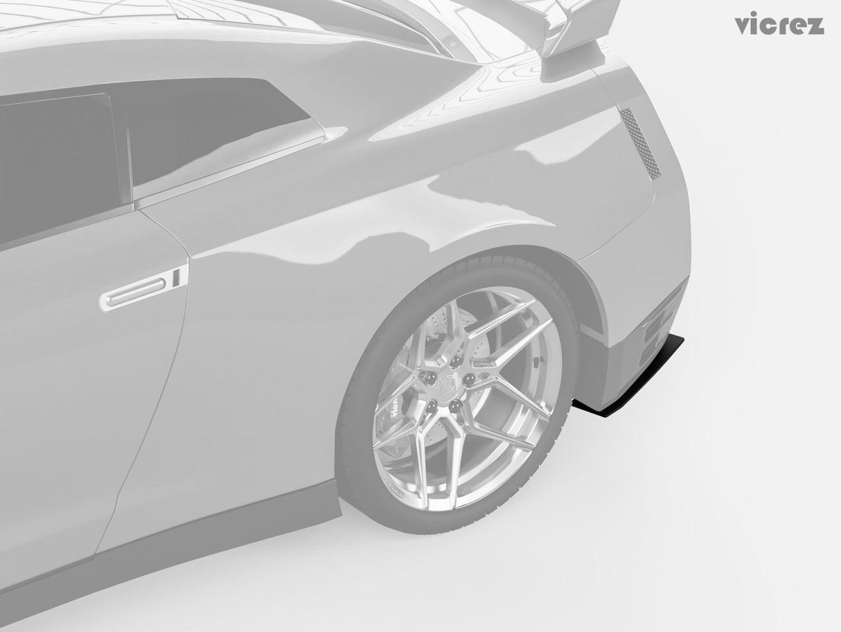 2007-2019 Nissan GTR LV Style Rear Bumper Side Splitters - Vicrez