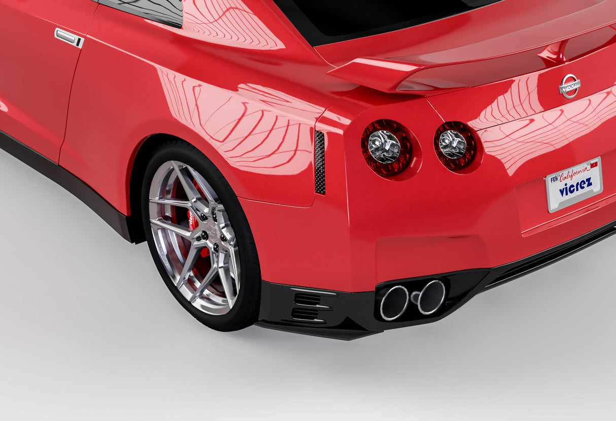 2007-2019 Nissan GTR LV Style Rear Bumper Side Splitters - Vicrez