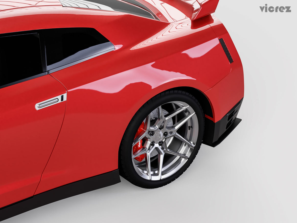 2007-2019 Nissan GTR LV Style Rear Bumper Side Splitters - Vicrez