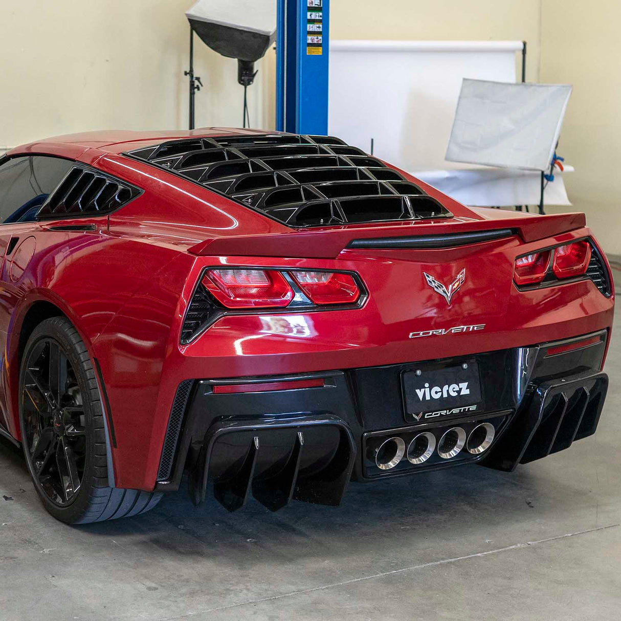 2014-2019 Chevrolet Corvette C7 LV Style Rear & Quarter Window Louvers - Vicrez