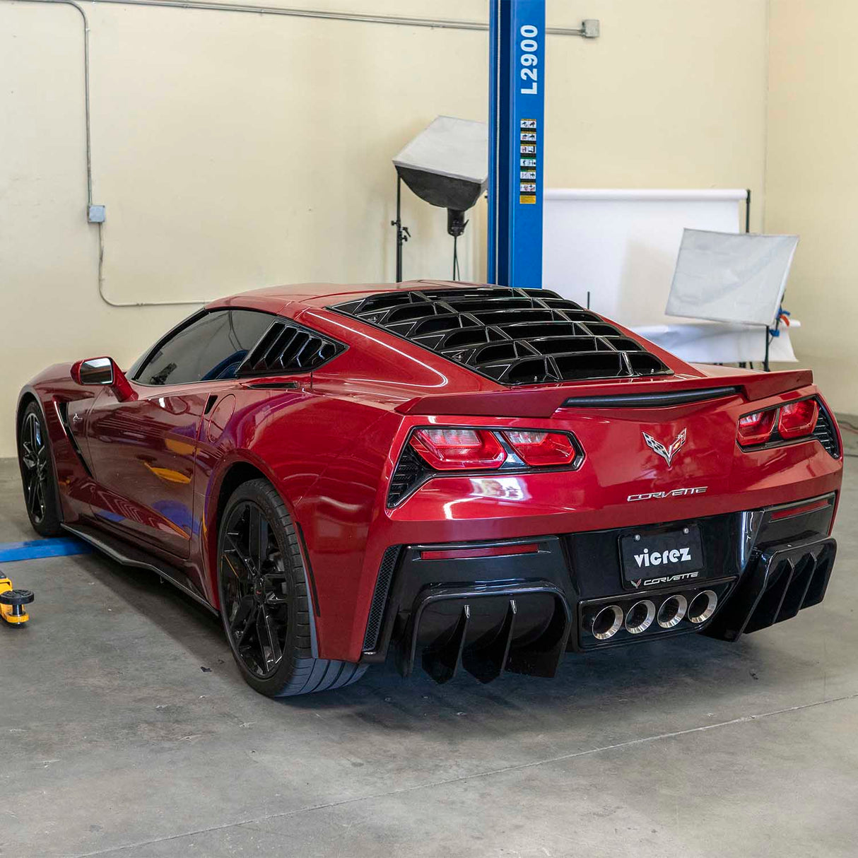 2014-2019 Chevrolet Corvette C7 LV Style Rear & Quarter Window Louvers - Vicrez