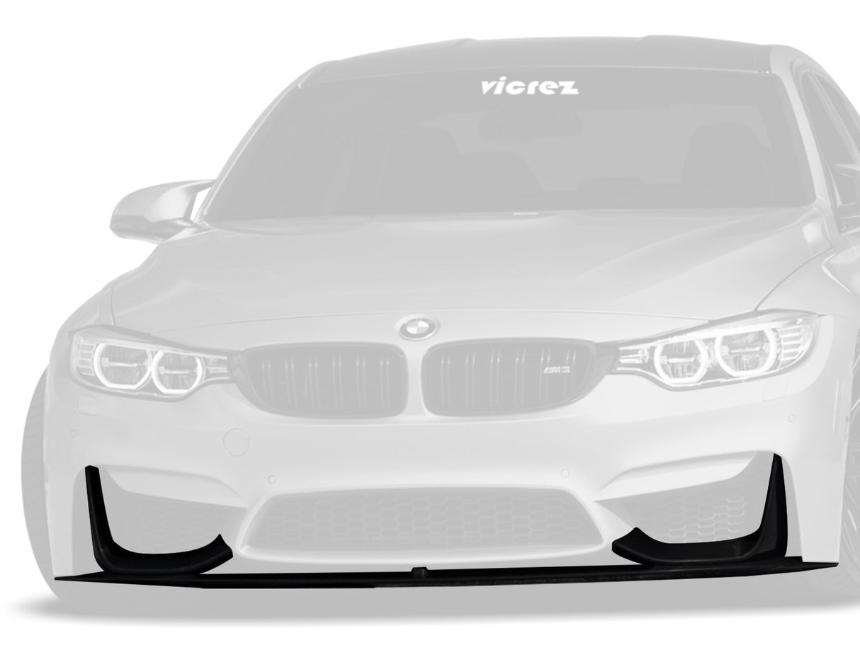2014-2019 BMW M3/M4 M Style Front Bumper Lip Chin Spoiler - Vicrez