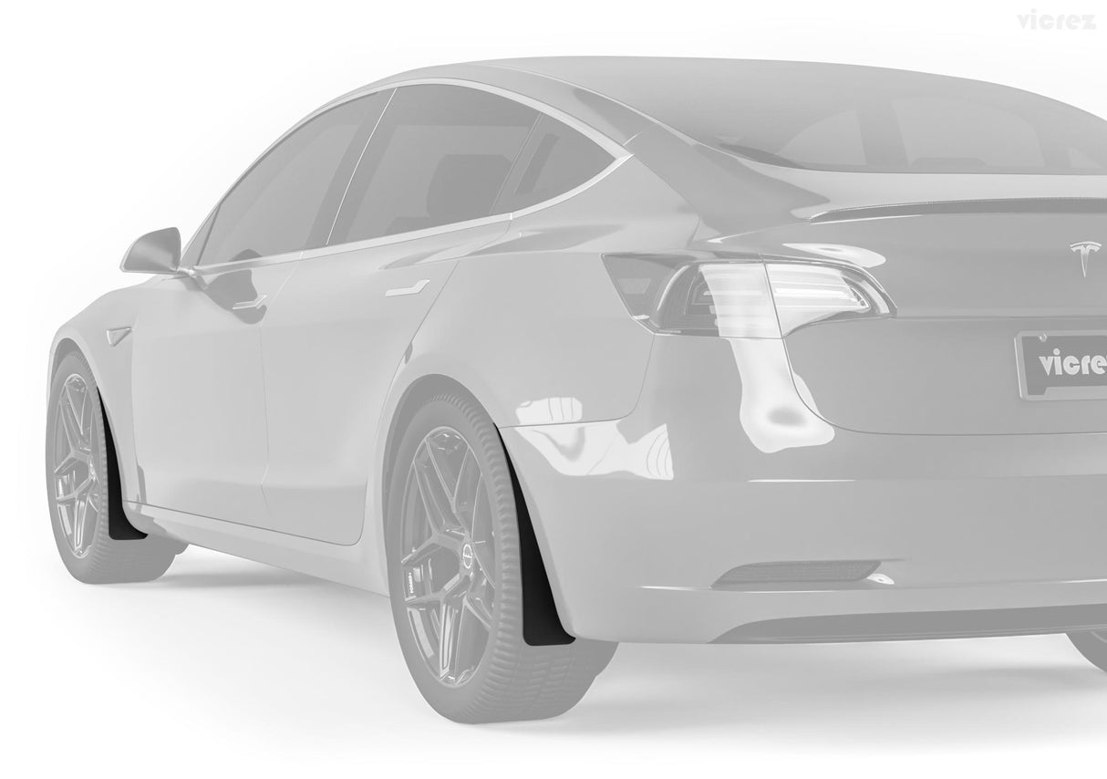 2017-2020 Tesla Model 3 Mud Flaps Front and Rear Set - Vicrez