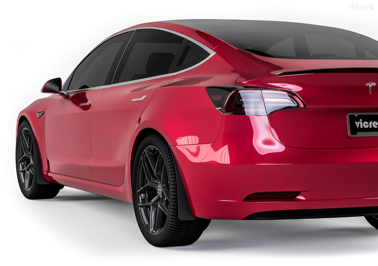 2017-2020 Tesla Model 3 Mud Flaps Front and Rear Set - Vicrez