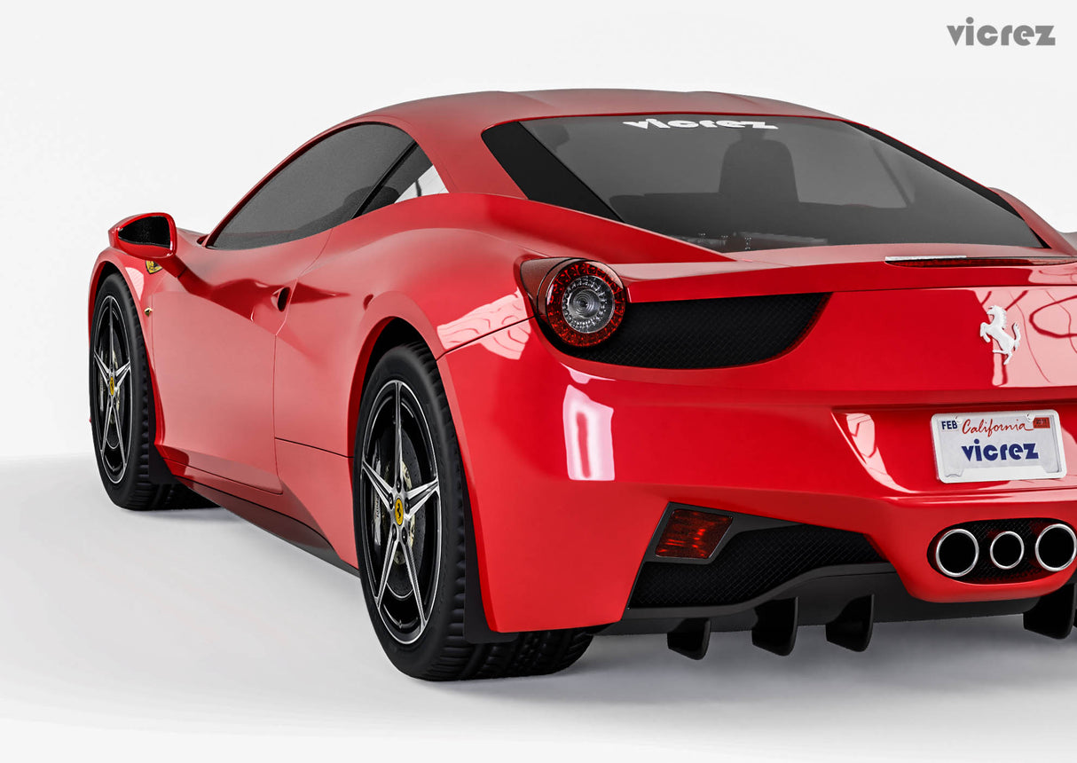 2009-2015 Ferrari 458 Front and Rear Mud Flaps - Vicrez