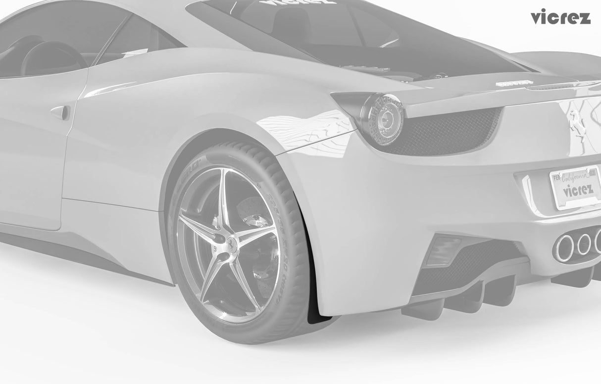 2009-2015 Ferrari 458 Rear Mud Flaps - Vicrez