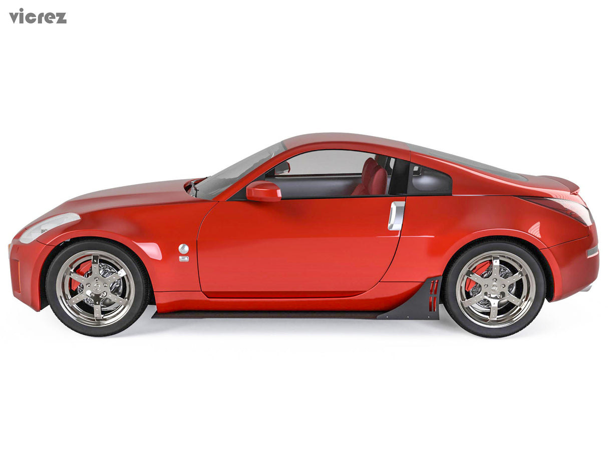 2003-2008 Nissan 350Z Vulcano Pro Style Side Skirt Splitters - Vicrez