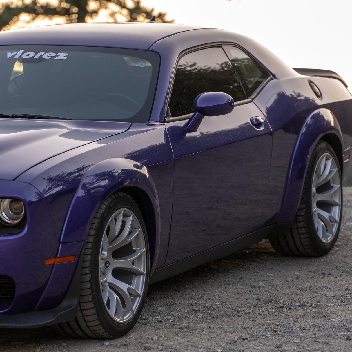 20x11 Hellcat Style Widebody Matte Silver Wheels & Tire Package - Vicrez