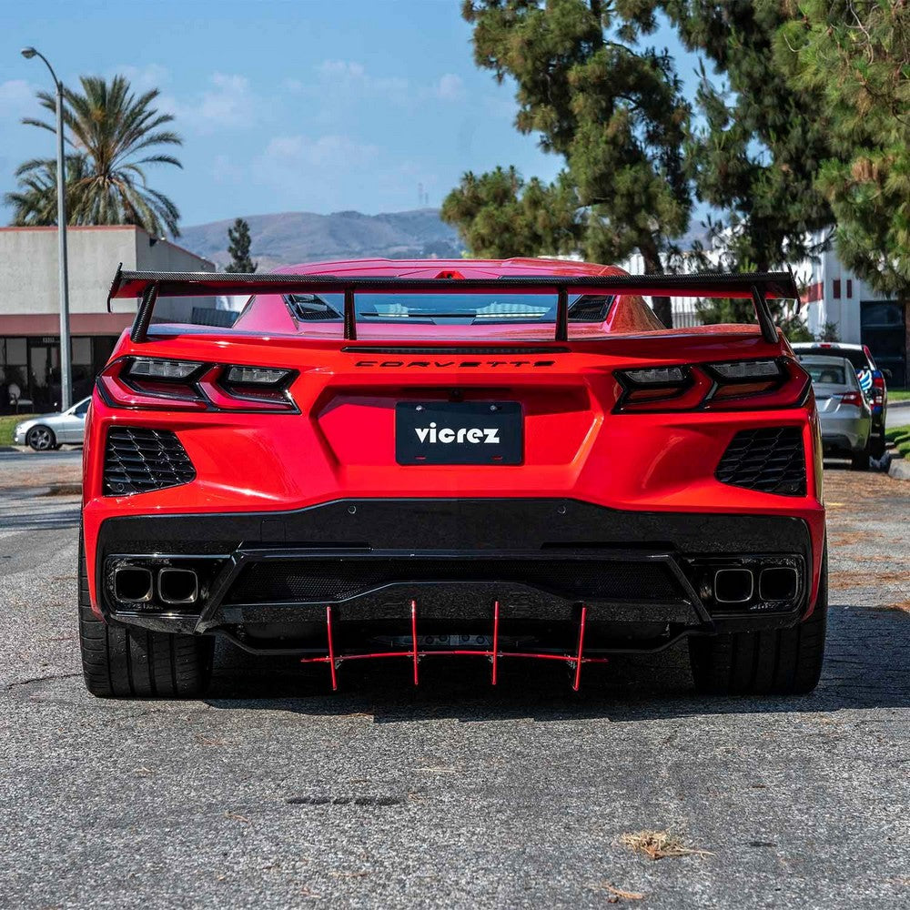 2020-2026 Chevrolet Corvette C8 High Wing Style Rear Spoiler - Vicrez Carbon Fiber