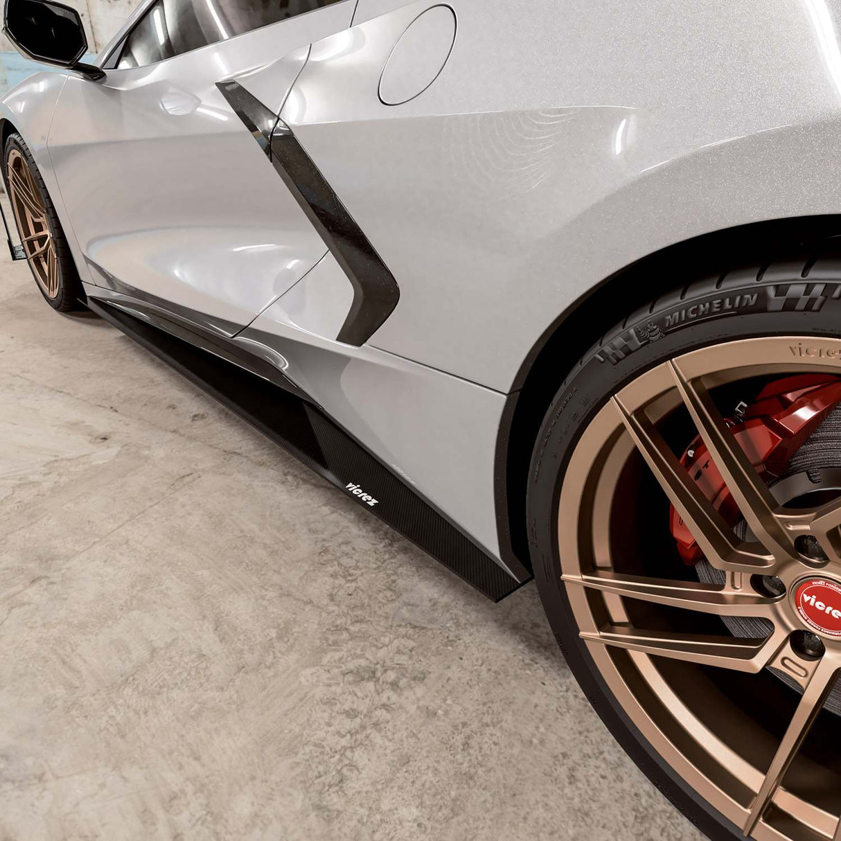 2020-2026 Chevrolet Corvette C8 R1 Style Side Skirt Splitters - Vicrez
