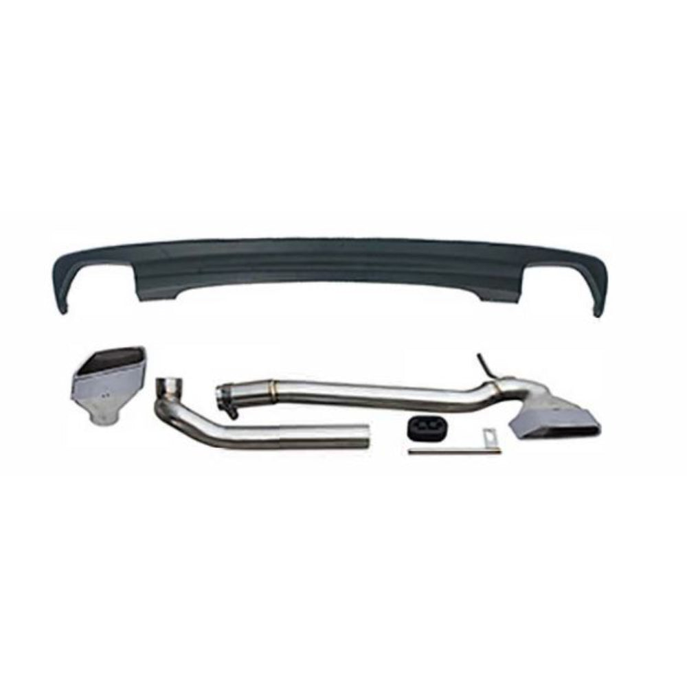 2011-2017 BMW F10/F18 Rear Diffuser with Square Exhaust Tips - Vicrez