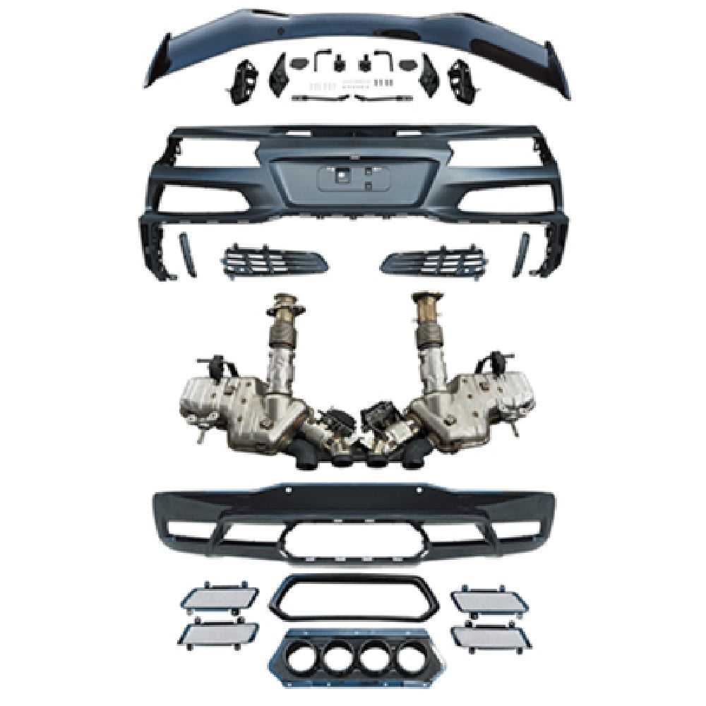 Vicrez Replacement Rear Bumper Kit with Exhaust and Spoiler | Chevrolet Corvette C8 Stingray 2020-2025