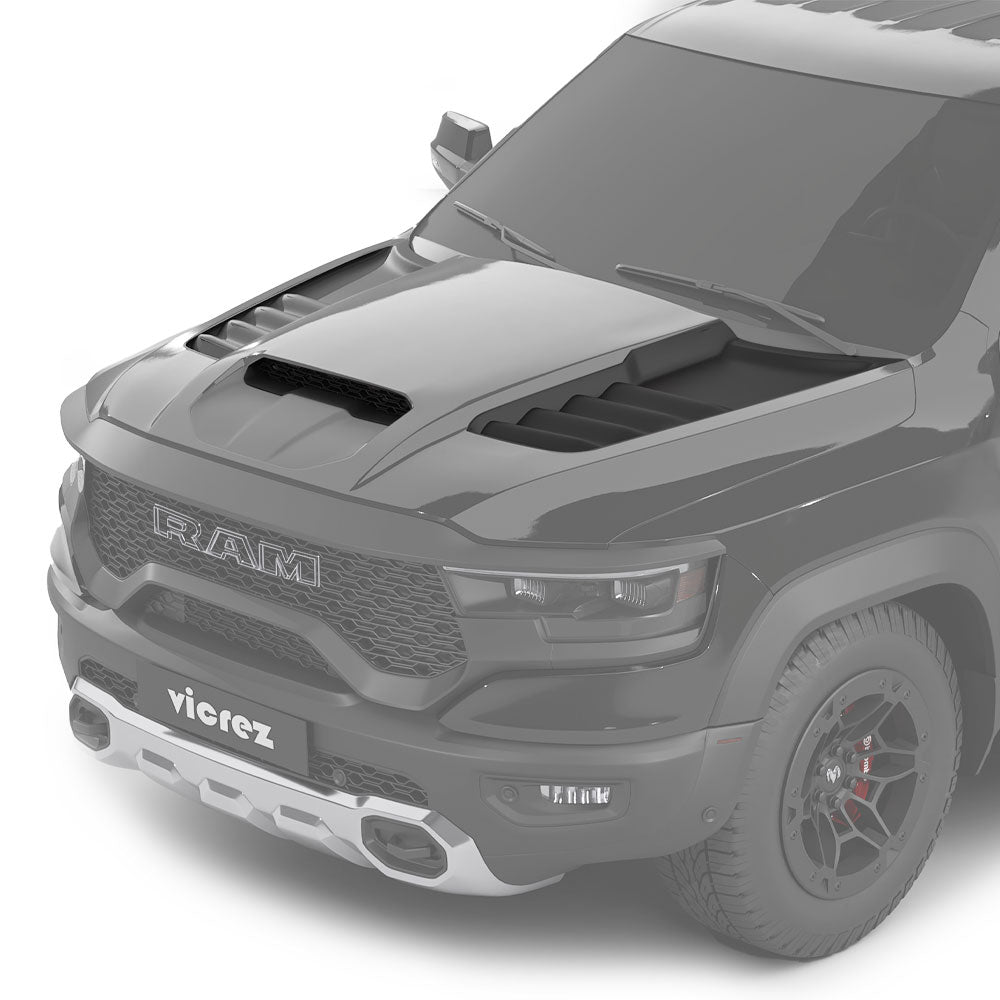 2021-2023 Dodge Ram TRX Style Hood Vent Grilles - Vicrez