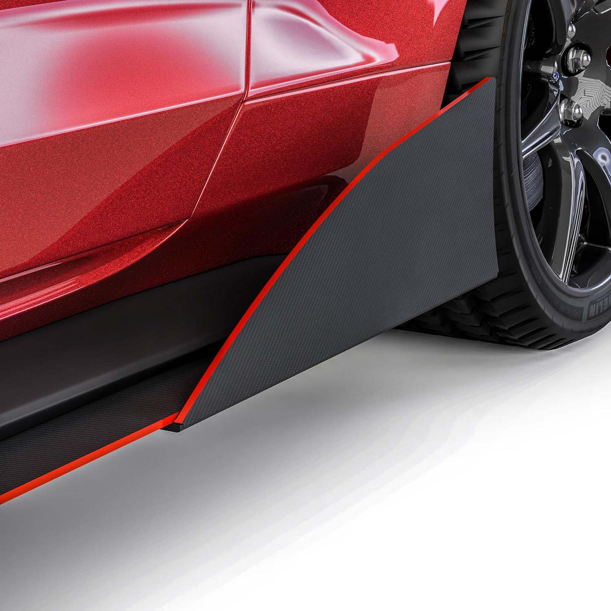 2015-2025 Ford Mustang VZR1 Style Side Skirt Splitters - Vicrez